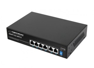 Esperanza Switch 6-portowy POE 10/100/1000 65W GOLIATH ENS107