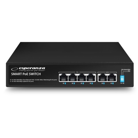 Esperanza Switch 6-portowy POE 10/100/1000 65W GOLIATH ENS107