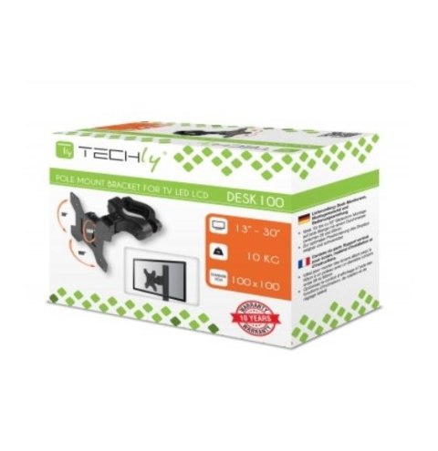 Techly Uchwyt na słup do monitora LED/LCD 13-30 10kg VESA regulowany czarny
