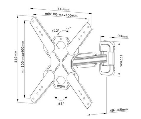 Neomounts Uchwyt ścienny WL40S-840BL14 32-65 cali