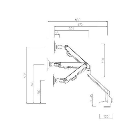 Neomounts Uchwyt biurkowy FPMA-D750DWHITE2 na 2 ekrany 10-32 cali 75x75-100x100 2-8kg h:20-51cm PIVOT 180 stopni