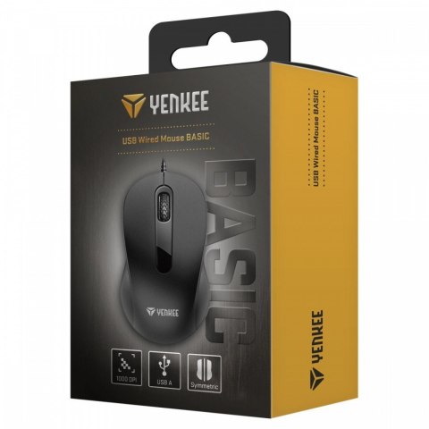 YENKEE Mysz przewodowa USB symetryczna 3 przyciski optyczna 1000DPI YENKEE Mysz przewodowa USB symetryczna 3 przyciski optyczna 1000DPI