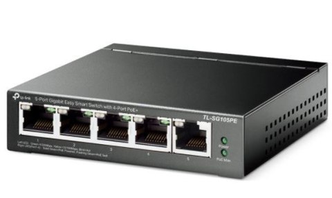 TP-LINK Przełącznik SG105PE Switch Smart 5xGb (4xPoE+) TP-LINK Przełącznik SG105PE Switch Smart 5xGb (4xPoE+)