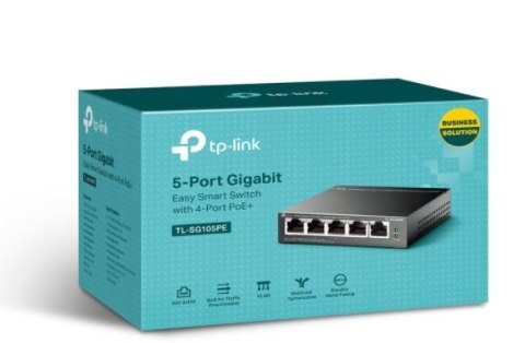 TP-LINK Przełącznik SG105PE Switch Smart 5xGb (4xPoE+) TP-LINK Przełącznik SG105PE Switch Smart 5xGb (4xPoE+)