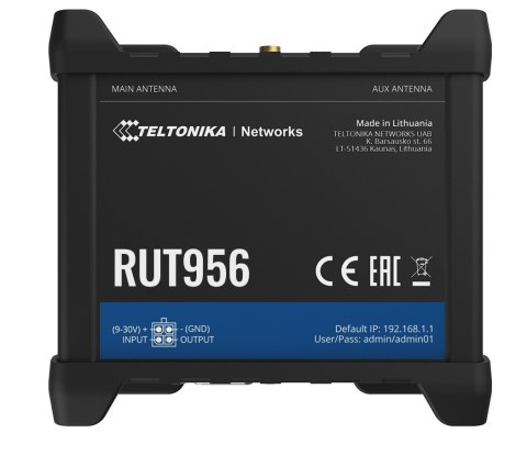 TELTONIKA Router LTE RUT956 (Cat 4), 2G, GNSS, WiFi TELTONIKA Router LTE RUT956 (Cat 4), 2G, GNSS, WiFi