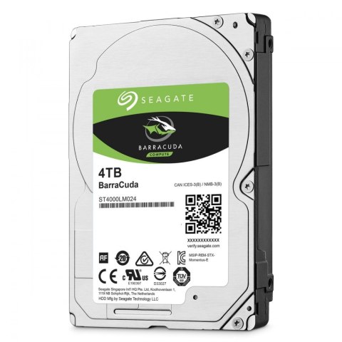 Seagate Dysk twardy BarraCuda 4TB 2.5 cala 128MB ST4000LM024 Seagate Dysk twardy BarraCuda 4TB 2.5 cala 128MB ST4000LM024