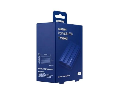 Samsung Dysk SSD T7 Shield 1TB USB 3.2, niebieski Samsung Dysk SSD T7 Shield 1TB USB 3.2, niebieski