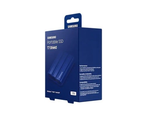 Samsung Dysk SSD T7 Shield 1TB USB 3.2, niebieski Samsung Dysk SSD T7 Shield 1TB USB 3.2, niebieski