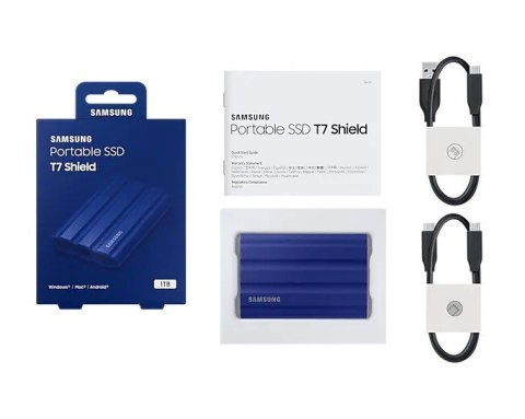 Samsung Dysk SSD T7 Shield 1TB USB 3.2, niebieski Samsung Dysk SSD T7 Shield 1TB USB 3.2, niebieski