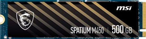 MSI Dysk SSD SPATIUM M450 500GB M.2 PCIe4 3600/2300MB/s MSI Dysk SSD SPATIUM M450 500GB M.2 PCIe4 3600/2300MB/s