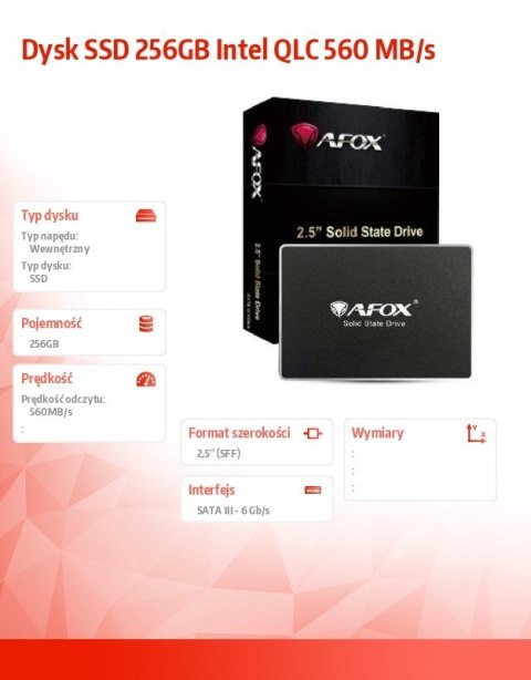 AFOX Dysk SSD 256GB Intel QLC 560 MB/s AFOX Dysk SSD 256GB Intel QLC 560 MB/s
