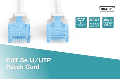 Digitus Patch cord U/UTP kat.5e PVC 0,5m Biały Digitus Patch cord U/UTP kat.5e PVC 0,5m Biały