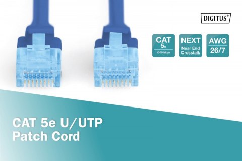 Digitus Patch cord U/UTP kat.5e PVC 1m niebieski Digitus Patch cord U/UTP kat.5e PVC 1m niebieski