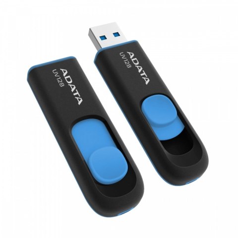 Adata Pendrive DashDrive UV128 64GB USB 3.2 Gen1 czarno - niebieski Adata Pendrive DashDrive UV128 64GB USB 3.2 Gen1 czarno - niebieski