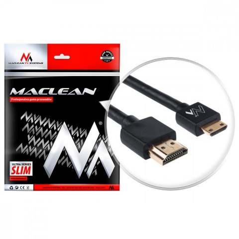 Maclean Przewód HDMI-miniHDMI 3m Slim MCTV-713 Maclean Przewód HDMI-miniHDMI 3m Slim MCTV-713