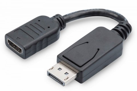 Digitus Kabel adapter Displayport z zatrzaskiem 1080p 60Hz FHD Typ DP/HDMI A M/Ż czarny 0,15m Digitus Kabel adapter Displayport z zatrzaskiem 1080p 60Hz FHD Typ DP/HDMI A M/Ż czarny 0,15m