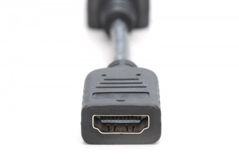 Digitus Kabel adapter Displayport z zatrzaskiem 1080p 60Hz FHD Typ DP/HDMI A M/Ż czarny 0,15m Digitus Kabel adapter Displayport z zatrzaskiem 1080p 60Hz FHD Typ DP/HDMI A M/Ż czarny 0,15m