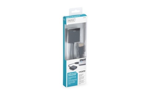 Digitus Konwerter/adapter audio-video HDMI do VGA, 1080p FHD, z audio 3.5mm MiniJack Digitus Konwerter/adapter audio-video HDMI do VGA, 1080p FHD, z audio 3.5mm MiniJack