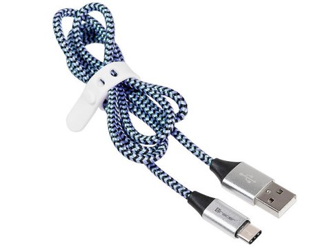 Tracer Kabel USB 2.0 Type-C A męski - C męski 1,0m czarno-niebieski Tracer Kabel USB 2.0 Type-C A męski - C męski 1,0m czarno-niebieski