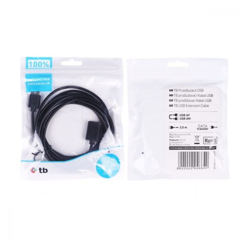 TB Kabel USB AM-AF 1.8 m przedłużacz czarny TB Kabel USB AM-AF 1.8 m przedłużacz czarny