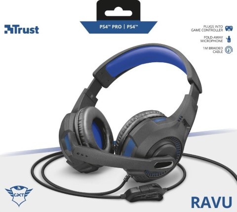 Trust Słuchawki GXT307B RAVU dla PS4 niebieskie