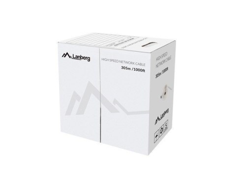 Lanberg Kabel UTP Kat.5E CU 305 m drut FLUKE LCU5-12CU-0305-S szary Lanberg Kabel UTP Kat.5E CU 305 m drut FLUKE LCU5-12CU-0305-S szary