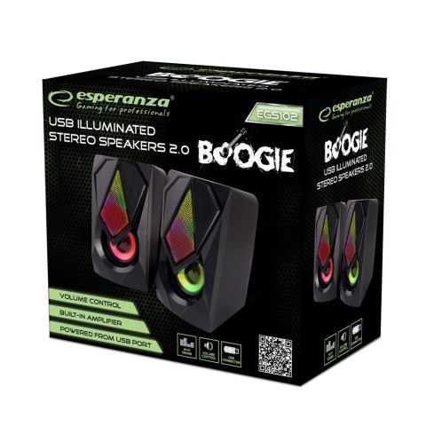 Esperanza Głośnik 2.0 USB Led Rainbow Boogie Esperanza Głośnik 2.0 USB Led Rainbow Boogie