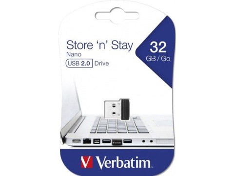 Verbatim Pendrive Verbatim 32GB Nano Store USB 2.0 Verbatim Pendrive Verbatim 32GB Nano Store USB 2.0