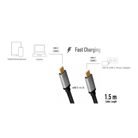 LogiLink Kabel USB-C M/M, PD, aluminiowy 1.5m LogiLink Kabel USB-C M/M, PD, aluminiowy 1.5m