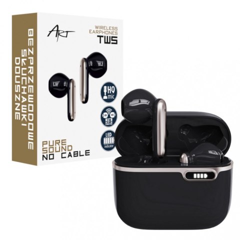 ART Słuchawki Bluetooth z HQ Mikrofonem TWS (USB-C) Czarne ART Słuchawki Bluetooth z HQ Mikrofonem TWS (USB-C) Czarne