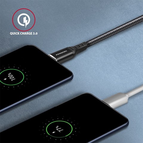 AXAGON BUCM-AM15AB Kabel USB-C - USB-A, 1.5m, USB 2.0, 3A, ALU, oplot, Czarny AXAGON BUCM-AM15AB Kabel USB-C - USB-A, 1.5m, USB 2.0, 3A, ALU, oplot, Czarny