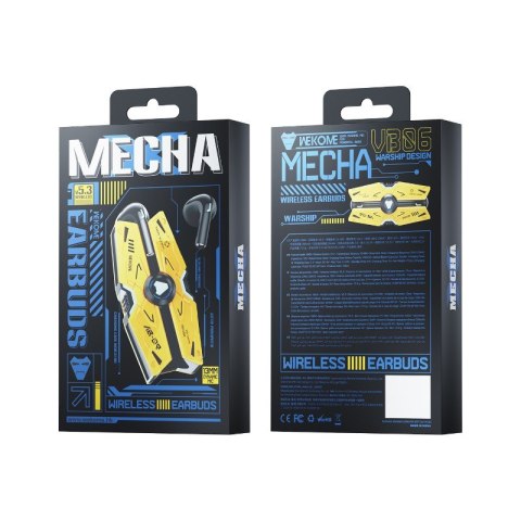 WEKOME Słuchawki bezprzewodowe VB06 Mecha Series - Bluetooth V5.3 TWS z etui ładującym Czarne WEKOME Słuchawki bezprzewodowe VB06 Mecha Series - Bluetooth V5.3 TWS z etui ładującym Czarne