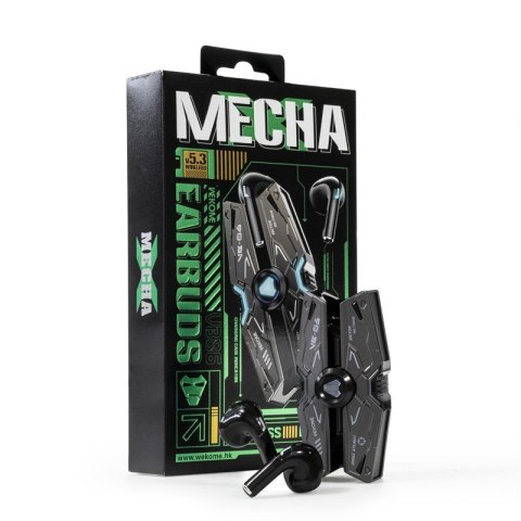 WEKOME Słuchawki bezprzewodowe VB06 Mecha Series - Bluetooth V5.3 TWS z etui ładującym Czarne WEKOME Słuchawki bezprzewodowe VB06 Mecha Series - Bluetooth V5.3 TWS z etui ładującym Czarne