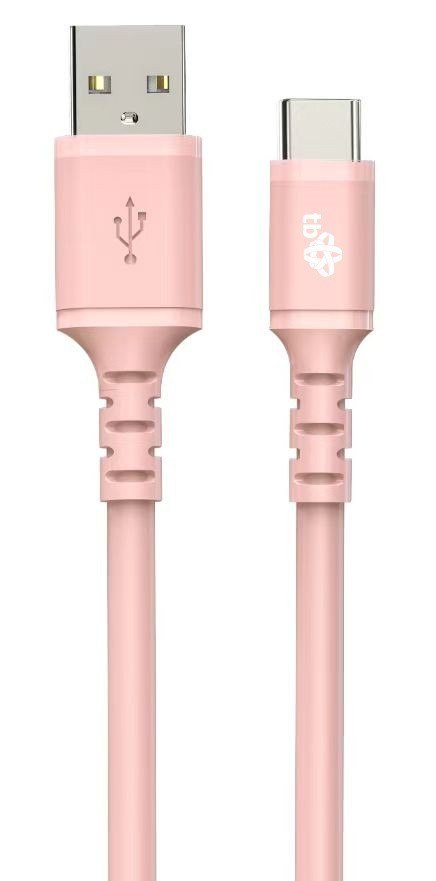 TB Kabel USB-USB C 1m silikonowy różowy TB Kabel USB-USB C 1m silikonowy różowy
