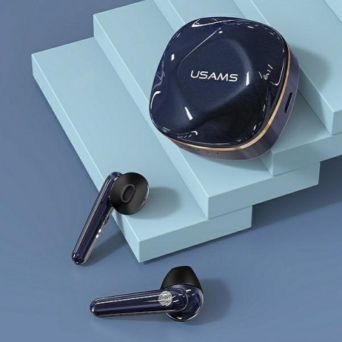 USAMS Słuchawki Bluetooth TWS 5.0 SD Series niebieskie BHUSD02 USAMS Słuchawki Bluetooth TWS 5.0 SD Series niebieskie BHUSD02