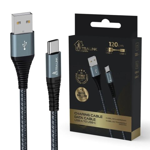 Extralink Kabel USB Typ-A do USB Typ-C Smart Life 1.2m czarny Extralink Kabel USB Typ-A do USB Typ-C Smart Life 1.2m czarny