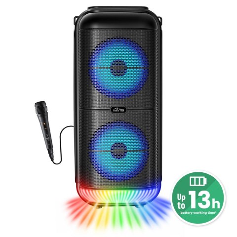 Media-Tech Głośnik BT POWER AUDIO MT3183 Karaoke/Bluetooth 5.3/FM/MP3/MicroSD/USB/AUX/Jack 6.3/USB-C/Iluminacja/RMS 50W/PMPO 900W Media-Tech Głośnik BT POWER AUDIO MT3183 Karaoke/Bluetooth 5.3/FM/MP3/MicroSD/USB/AUX/Jack 6.3/USB-C/Iluminacja/RMS 50W/PMPO 900W
