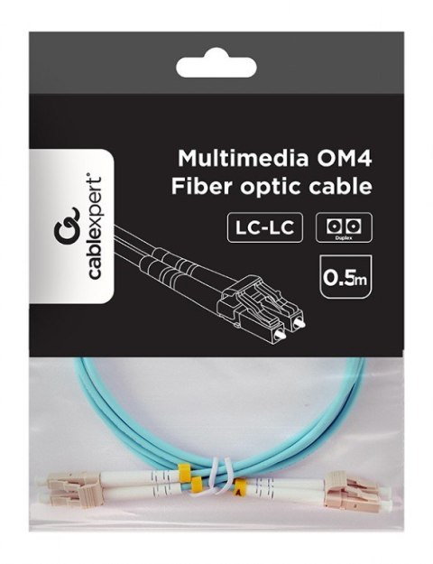 Gembird Kabel światłowodowy wielomodowy duplex OM4 50/125, LC/LC, 0.5m Gembird Kabel światłowodowy wielomodowy duplex OM4 50/125, LC/LC, 0.5m
