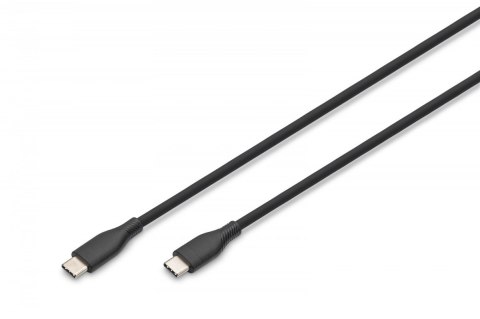 Digitus Kabel połączeniowy silikonowy USB-C - USB-C, USB 2.0 60W, 2m Czarny