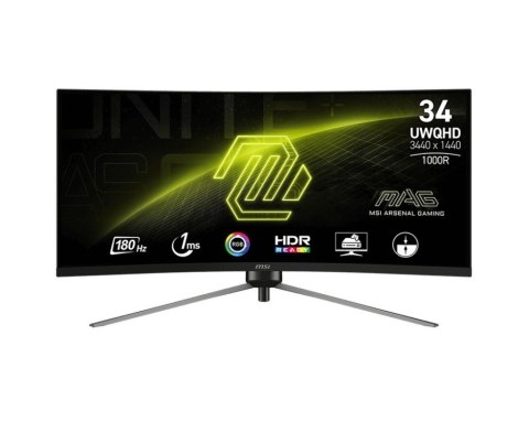MSI Monitor 34 cale MAG 345CQR LED/WQHD/Curved/180Hz/czarny