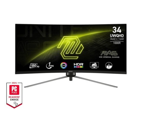 MSI Monitor 34 cale MAG 345CQR LED/WQHD/Curved/180Hz/czarny