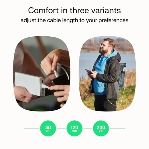 Green Cell Kabel USB-C-USB-C PowerStream 100W oplot 2m biały