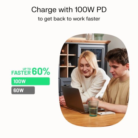Green Cell Kabel USB-C-USB-C PowerStream 100W oplot 2m biały