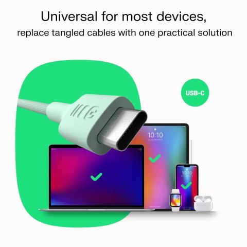 Green Cell Kabel USB-C-USB-C PowerStream 100W oplot 2m biały