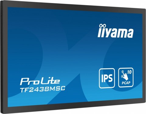 IIYAMA Monitor wielkoformatowy 23.8 cala TF2438MSC-B1 IPS,FHD,DP,HDMI,2x2W,2xUSB,600(cd/m2), 10pkt.7H,IP1X(Front),Pion/Poziom