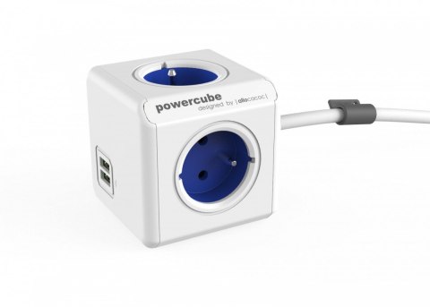Allocacoc Listwa zasilająca PowerCube Extended USB 1,5m 2402BL/FREUPC Niebieska Allocacoc Listwa zasilająca PowerCube Extended USB 1,5m 2402BL/FREUPC Niebieska