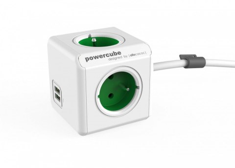 Allocacoc Listwa zasilająca PowerCube Extended USB 1,5m 2402GN/FREUPC Zielona Allocacoc Listwa zasilająca PowerCube Extended USB 1,5m 2402GN/FREUPC Zielona