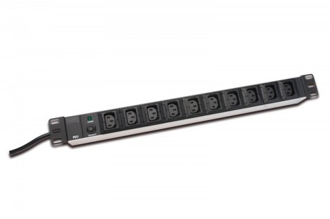 Digitus Listwa zasilająca PDU 19 cali RACK 10xC13, 2m 1xC14, 10A aluminiowa Digitus Listwa zasilająca PDU 19 cali RACK 10xC13, 2m 1xC14, 10A aluminiowa