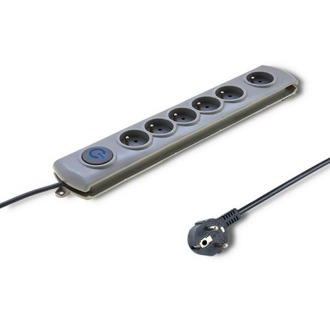 Qoltec Listwa antyprzepięciowa Quick Switch, 6 gniazd, 1,8m, szara Qoltec Listwa antyprzepięciowa Quick Switch, 6 gniazd, 1,8m, szara