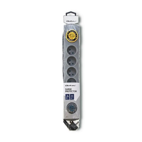 Qoltec Listwa antyprzepięciowa Quick Switch, 6 gniazd, 1,8m, szara Qoltec Listwa antyprzepięciowa Quick Switch, 6 gniazd, 1,8m, szara